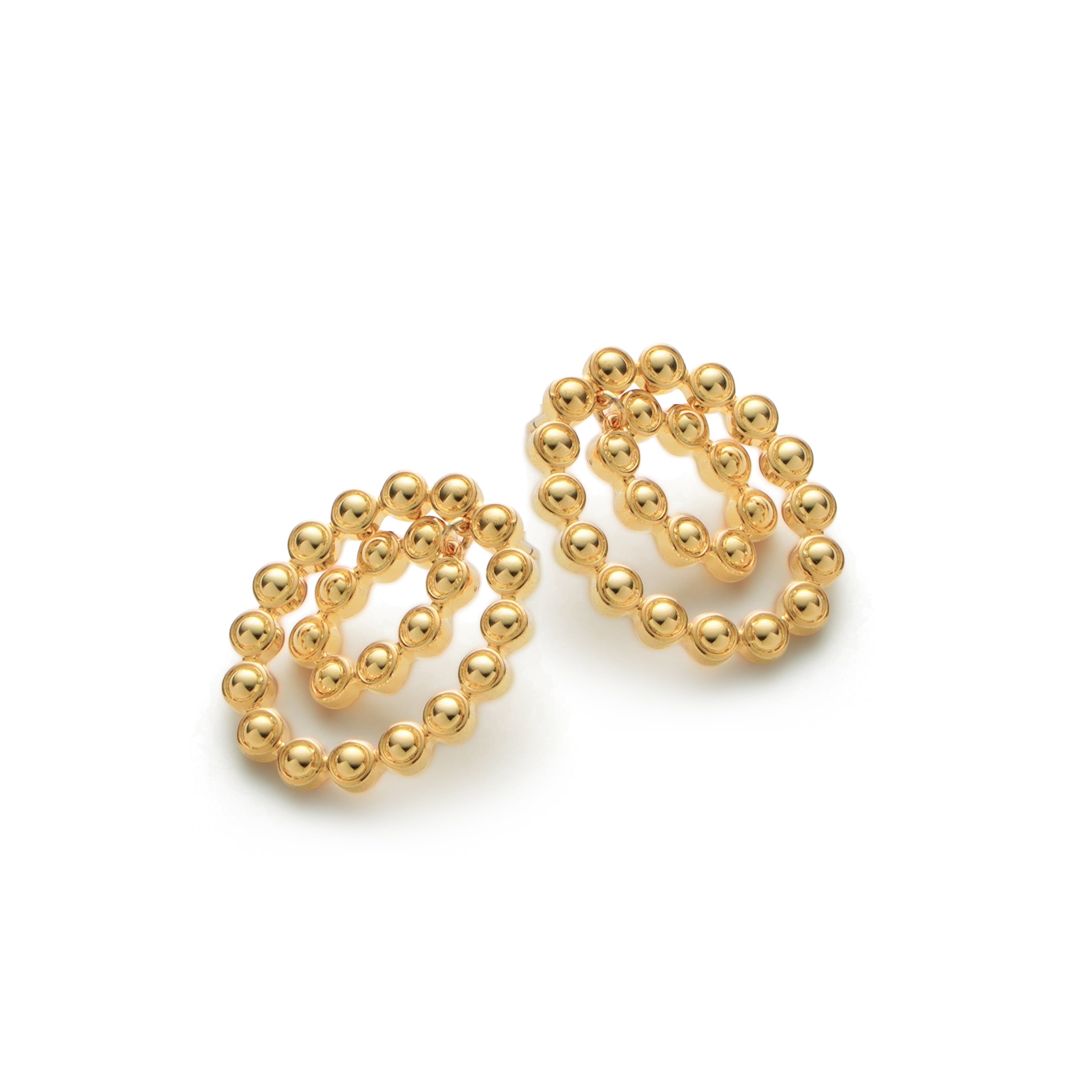 RSNY round ring smart stud earrings - RSNY R2120B 铜镀金/银耳针 约21*25*2mm 立体感几何设计/镜面级精工抛光/纯手工精雕工艺/纯银高品质耳针