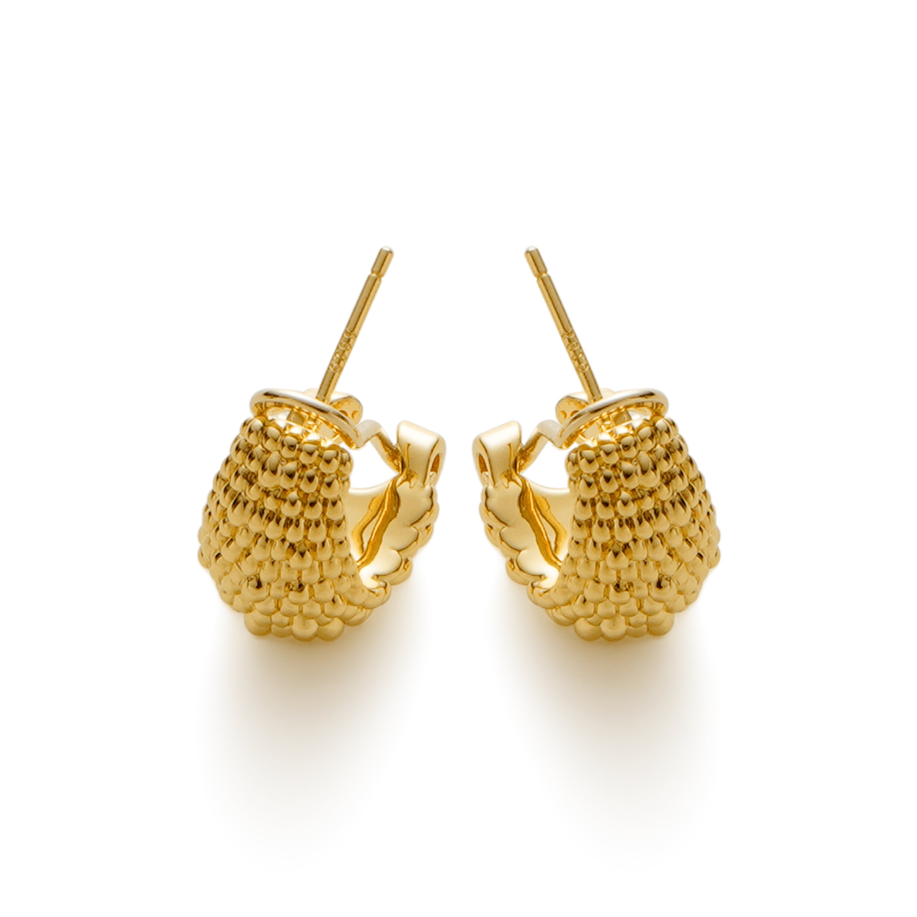 RSNY Roman style earrings - RSNY R2136B 铜镀金/银耳针 约10*17*14mm 钻石纹设计元素/时尚感几何造型/轻量化品牌工艺/高韧性弹簧耳扣