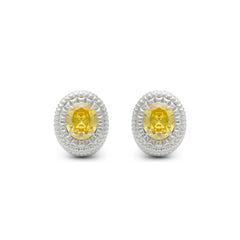 RSNY diamond texture stud earrings - RSNY R2063A Copper Rhodium Plated/S925 Tremella Needle/Cubic Zirconia/Brand Ear Plug Weight: 13.4g undefined Diamond pattern design elements/selected high-quality imitation diamonds/sterling silver high-quality ear needles/mirror-grade precision polishing/lightweight brand craftsmanship