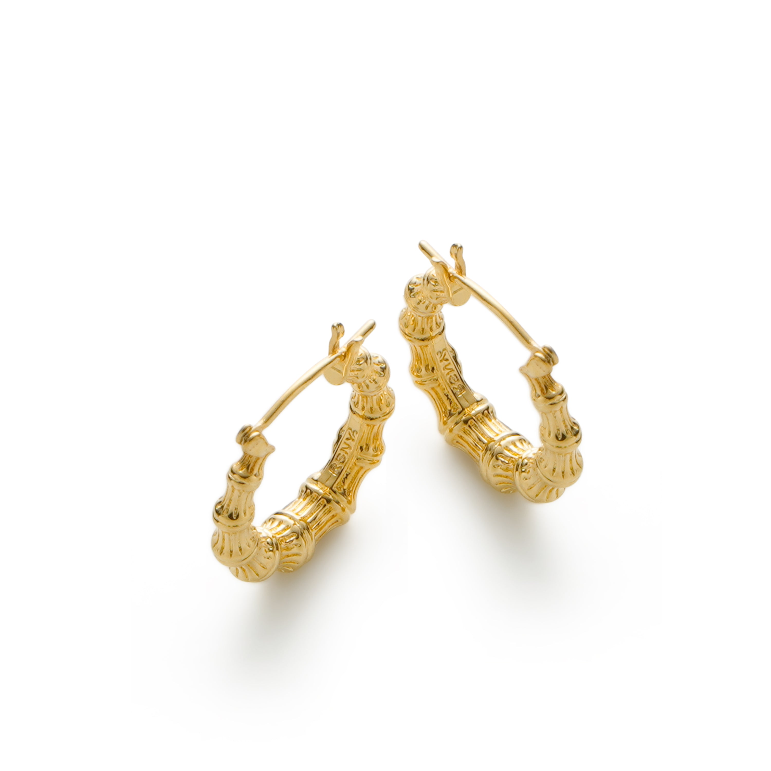 RSNY Roman style earrings - RSNY R2133B 铜镀金/银耳针 约5*22*20mm 时尚绕圈纹设计/通勤款几何造型/纯手工精雕工艺/纯银高品质耳针