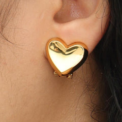 RSNY geometric love stud earrings - RSNY R2090B Copper Gold Plated/S925 Tremella Needle Weight: 8.2g Size: 20 * 3 * 18mm Love-type exquisite cut surface/exquisite detail processing/sterling silver high-quality ear acupuncture/mirror-grade Seiko polishing/lightweight brand craftsmanship