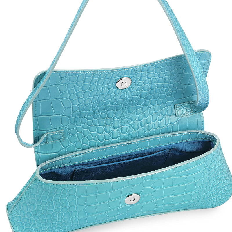 RSNY The Bridge Small Handbag - RSNY Bag body 260mm/115mm Shoulder strap 530mm/15mm First layer cowhide leather - crocodile pattern/ELIZABETH technology leather blended fabric, stainless steel gold-plated brand decorative buckle