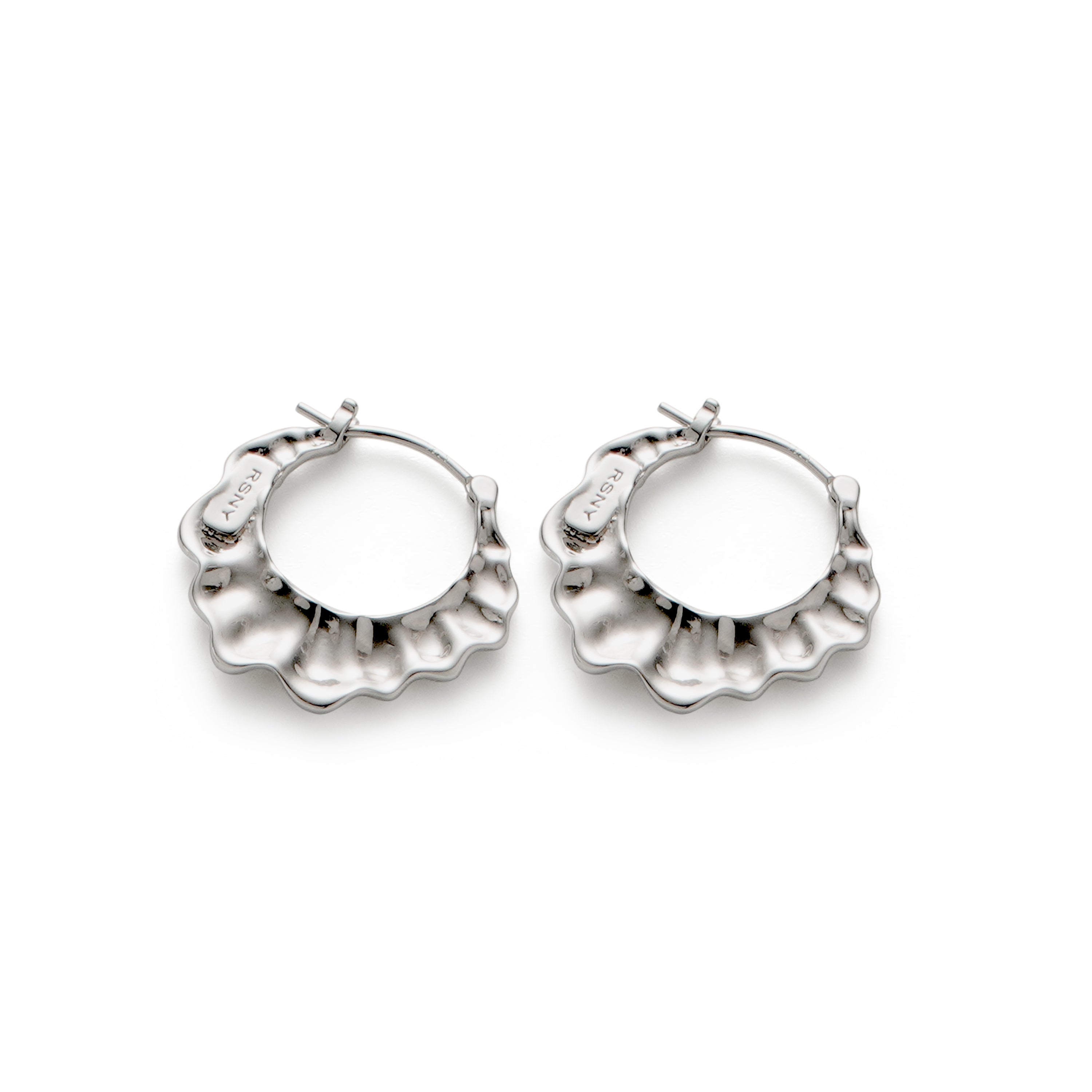 RSNY pleated earrings - RSNY R2132A Copper Rhodium Plated/Tremella Needle Size: 2 * 22 * 25mm Corrugated Design Elements/Commuter Simplicity Size: Styling/Mirror Seiko Polishing/Delicate Detail Processing