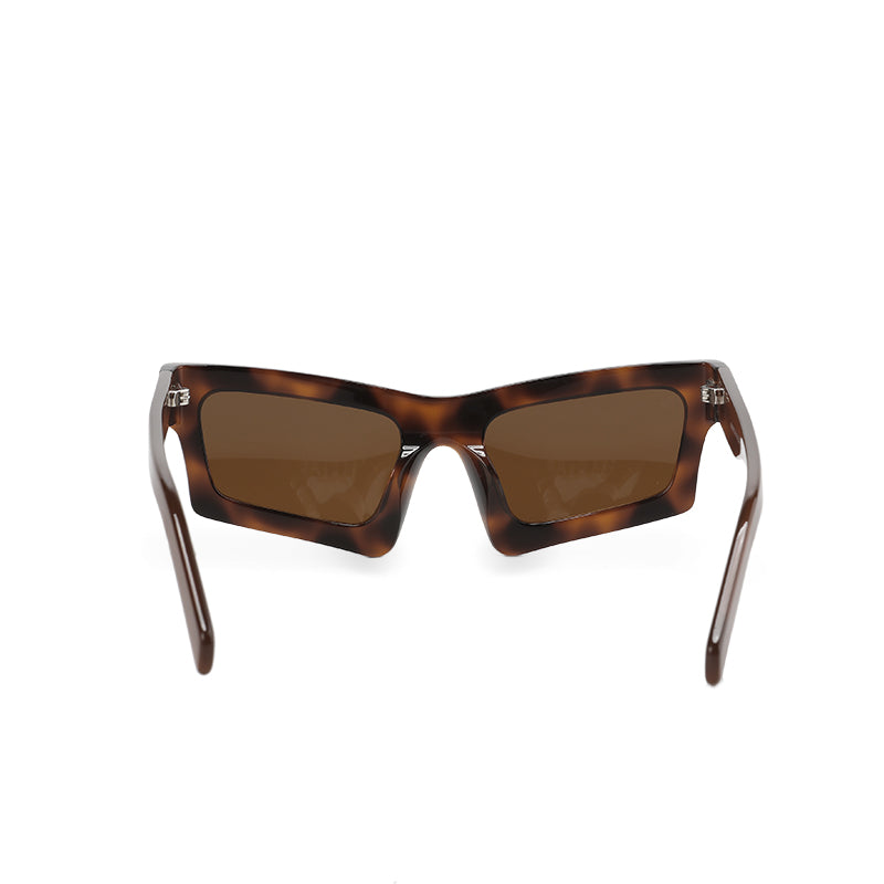RSNY Glam SQUARE Sunglasses - RSNY ·MJ0012B · Plate/nylon lenses · Frame width 145.6mm/temple length 145mm · Lens width 53mm/height 36.9mm · Unisex attractive geometric square frame design/0 touch metal logo/bold frame for more visual focus/tortoiseshell frame and brown temple mix and match color matching