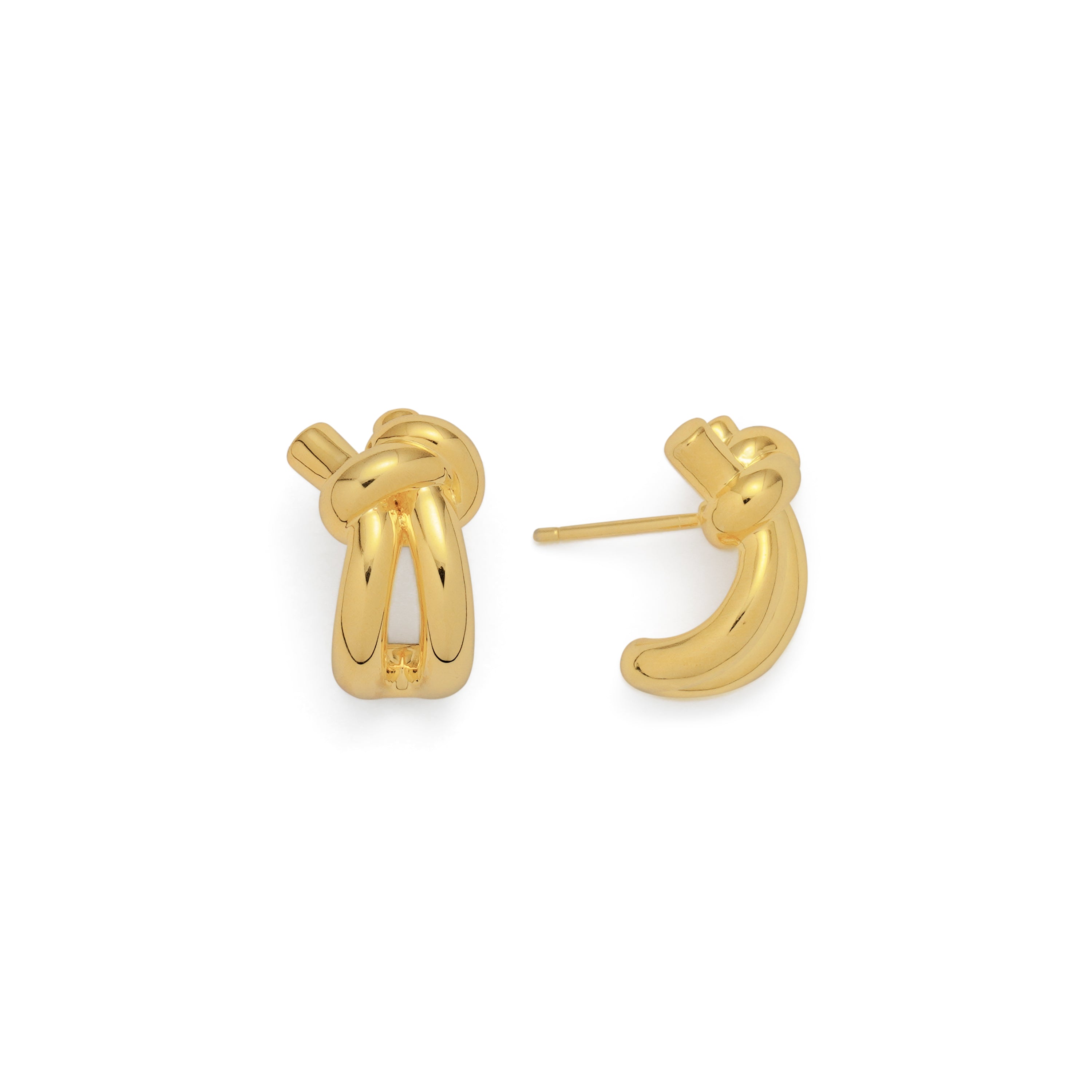 RSNY knot earrings - RSNY R2032B 铜镀金/S925银耳针/品牌耳堵 重量:7.8g 约17*11*9mm 立体感几何设计/精致感细节处理/纯银高品质耳针/镜面级精工抛光/轻量化品牌工艺