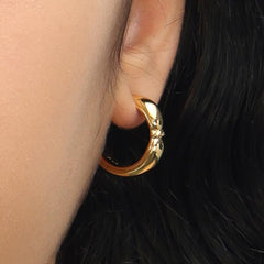 RSNY geometric earrings - RSNY R2091B Copper Gold Plated/S925 Tremella Needle/Brand Ear Plug Weight: 8.4g Size: 20 * 6 * 20mm Geometric winding elements/commuter simple size: shape/sterling silver high-quality ear needles/mirror-grade Seiko polishing/lightweight brand craftsmanship