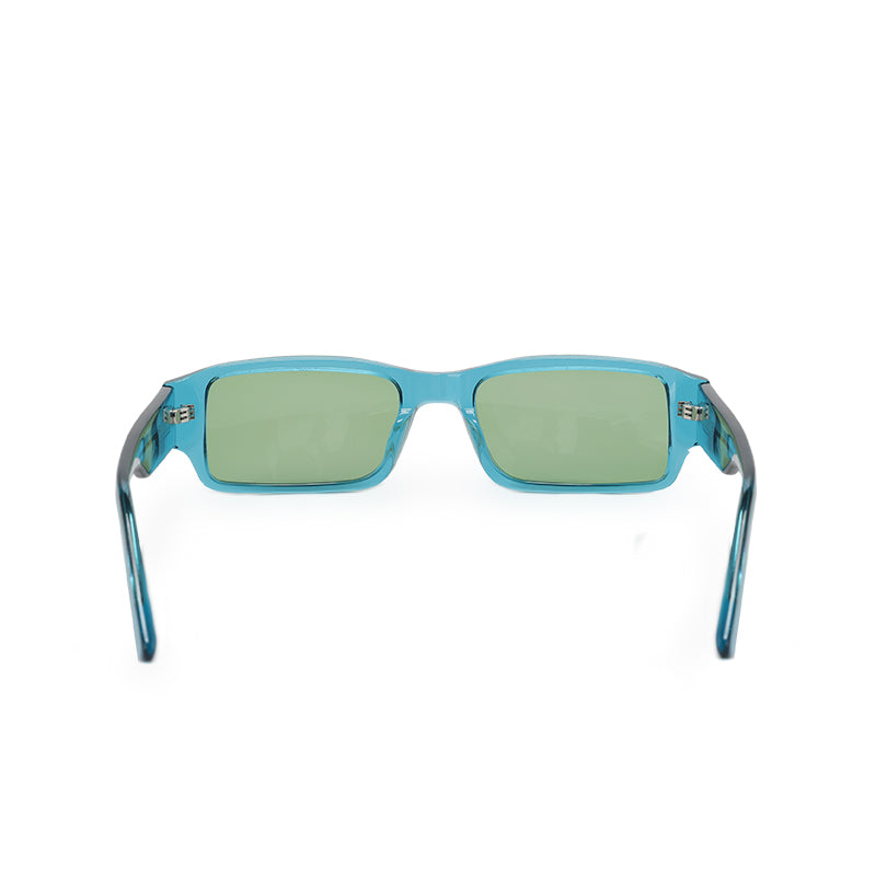 RSNY UN Falt square sunglasses - RSNY ·MJ0004C · Plate/nylon lenses · Frame width 148mm/temple length 145mm · Lens width 53mm/height 30.1mm · Unisex geometry box version design/0 touch metal logo/50 degree blue high-quality plate