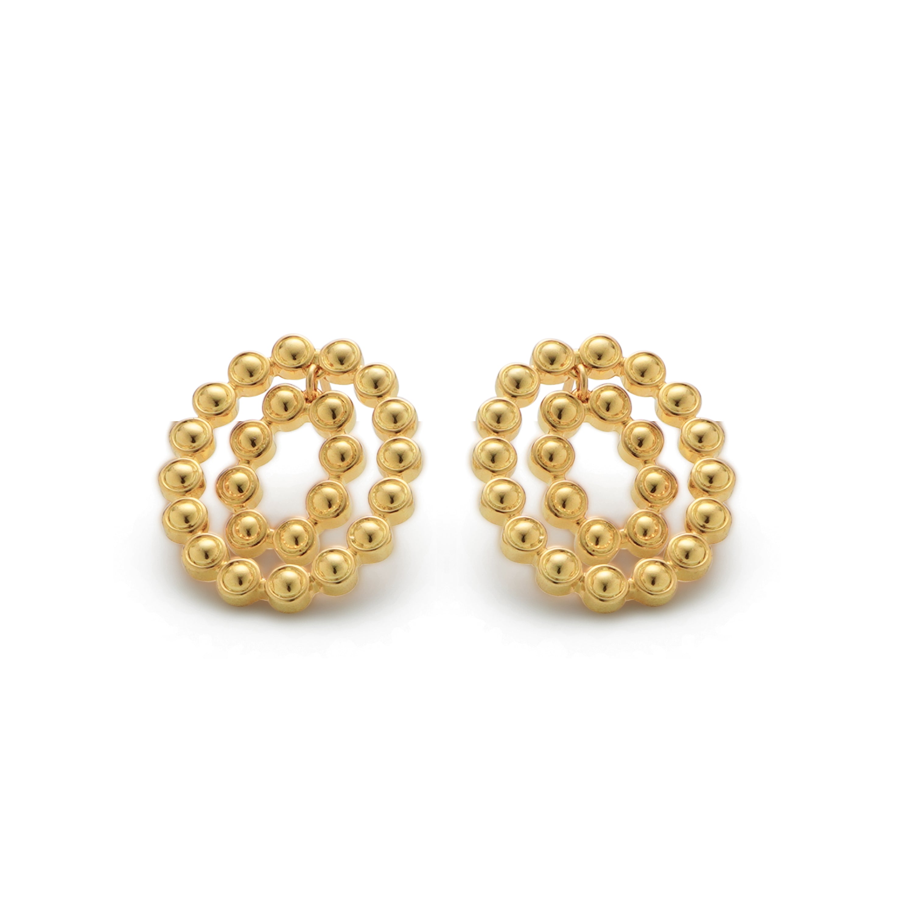 RSNY round ring smart stud earrings - RSNY R2120B 铜镀金/银耳针 约21*25*2mm 立体感几何设计/镜面级精工抛光/纯手工精雕工艺/纯银高品质耳针