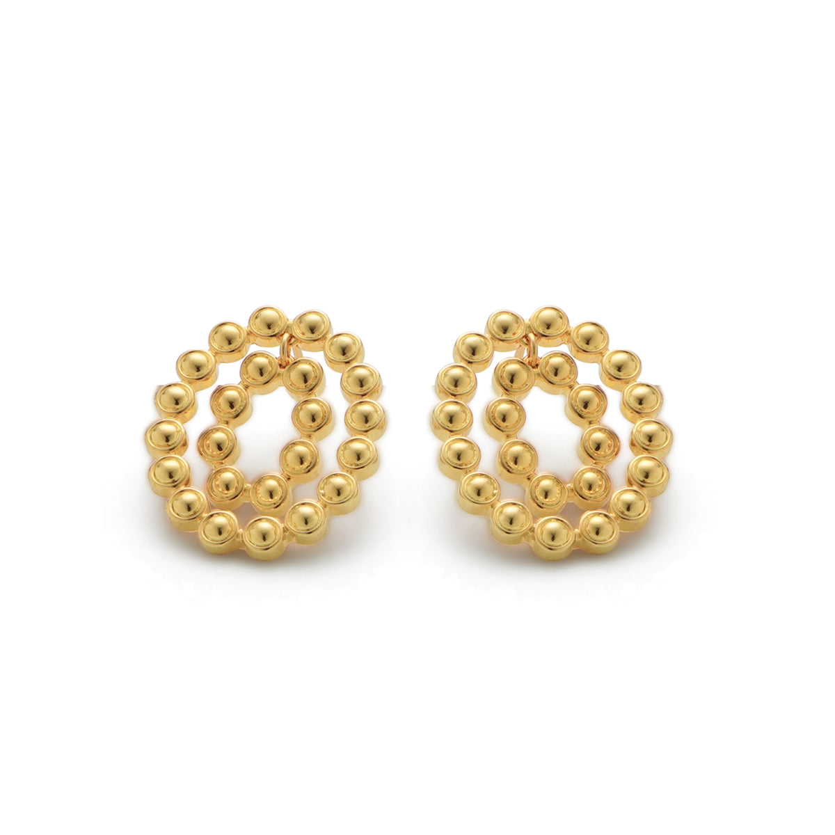 RSNY round ring smart stud earrings - RSNY R2120B 铜镀金/银耳针 约21*25*2mm 立体感几何设计/镜面级精工抛光/纯手工精雕工艺/纯银高品质耳针