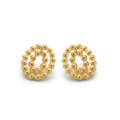 RSNY round ring smart stud earrings - RSNY R2120B 铜镀金/银耳针 约21*25*2mm 立体感几何设计/镜面级精工抛光/纯手工精雕工艺/纯银高品质耳针