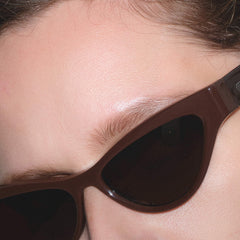 RSNY Dazzling SHARP Cat eye sunglasses - RSNY ·MJ0016B · Plate/nylon lenses · Frame width 145.3mm/temple length 145mm undefined · Unisex shining triangular cat eye design/0 touch metal logo/black frame and brown amber texture color scheme