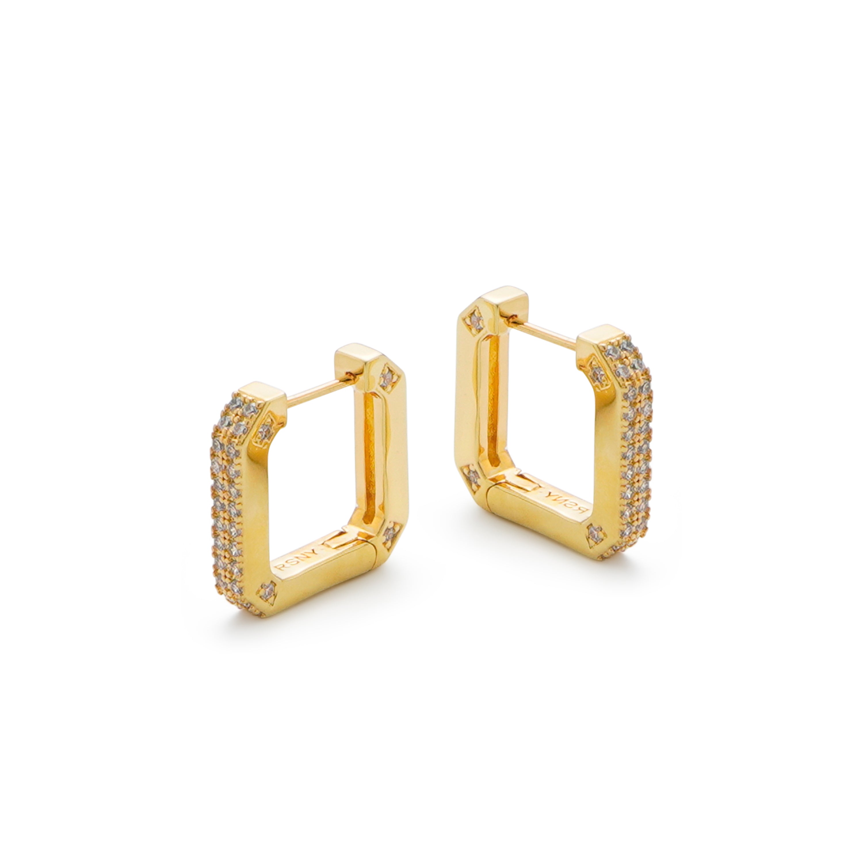 RSNY Redeen Diamond Earrings - RSNY R2101B 铜镀金/银耳针 约3*17*17mm 钻石级精巧切面/镜面级精工抛光/精致感细节处理/纯银高品质耳针