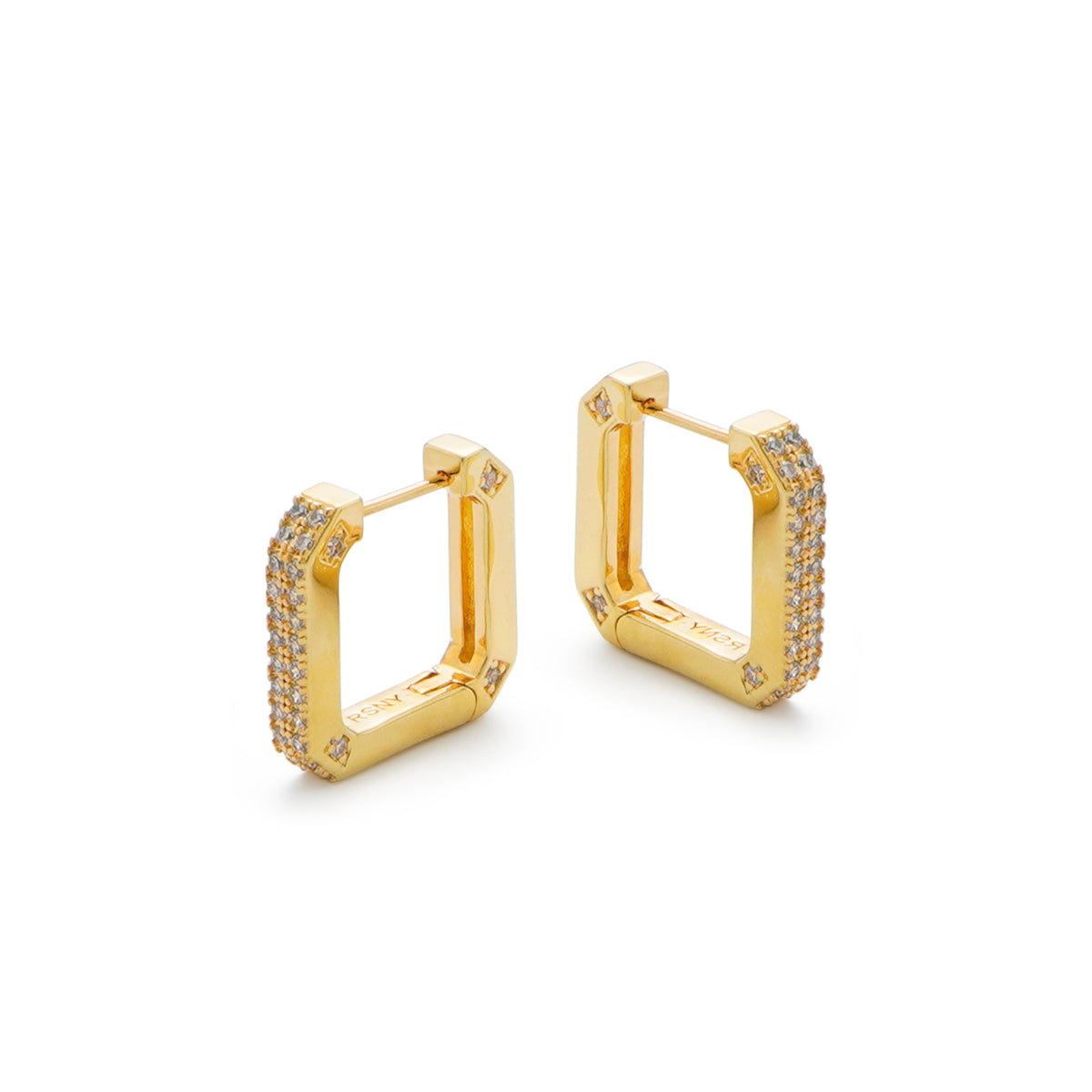 RSNY Redeen Diamond Earrings - RSNY R2101B 铜镀金/银耳针 约3*17*17mm 钻石级精巧切面/镜面级精工抛光/精致感细节处理/纯银高品质耳针