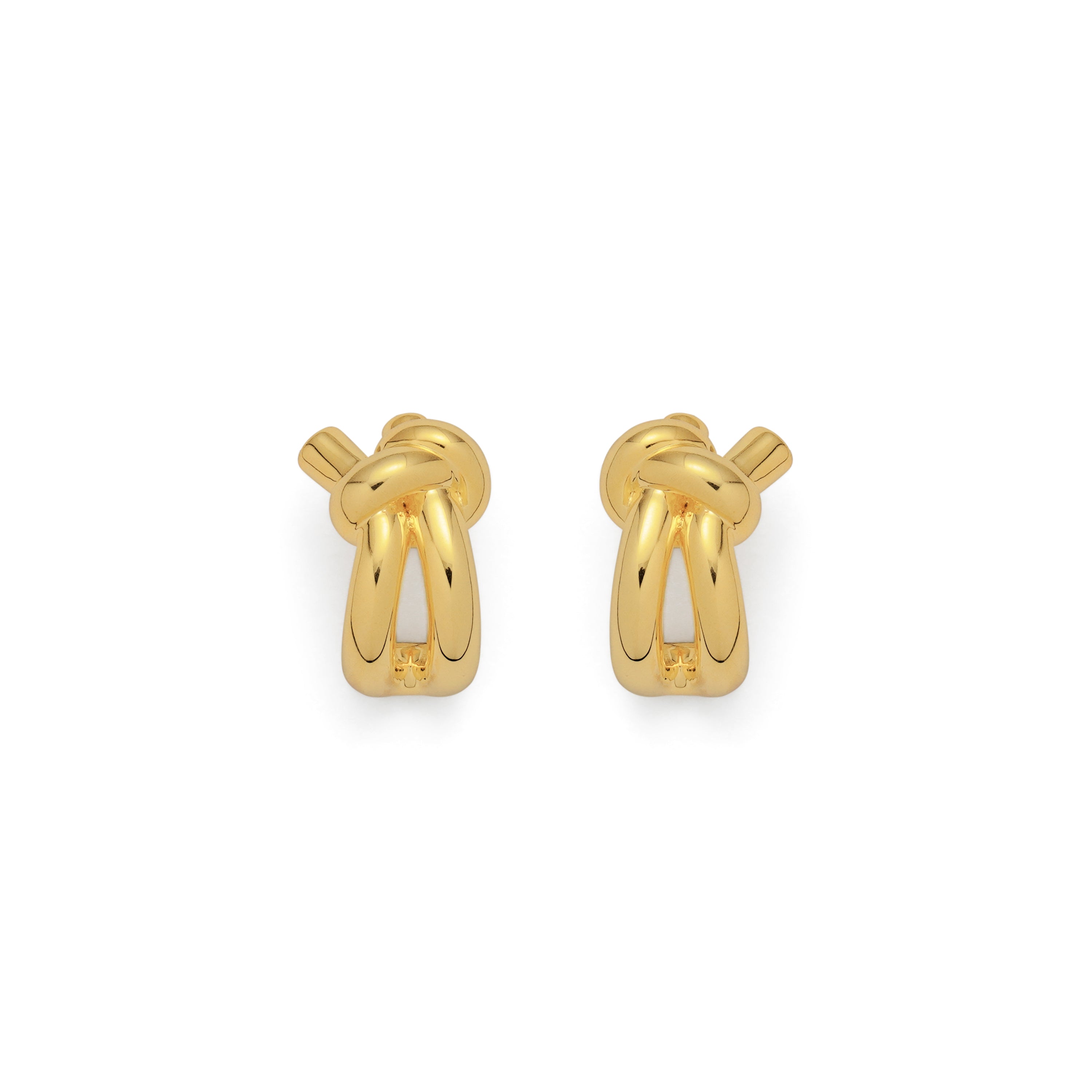 RSNY knot earrings - RSNY R2032B 铜镀金/S925银耳针/品牌耳堵 重量:7.8g 约17*11*9mm 立体感几何设计/精致感细节处理/纯银高品质耳针/镜面级精工抛光/轻量化品牌工艺