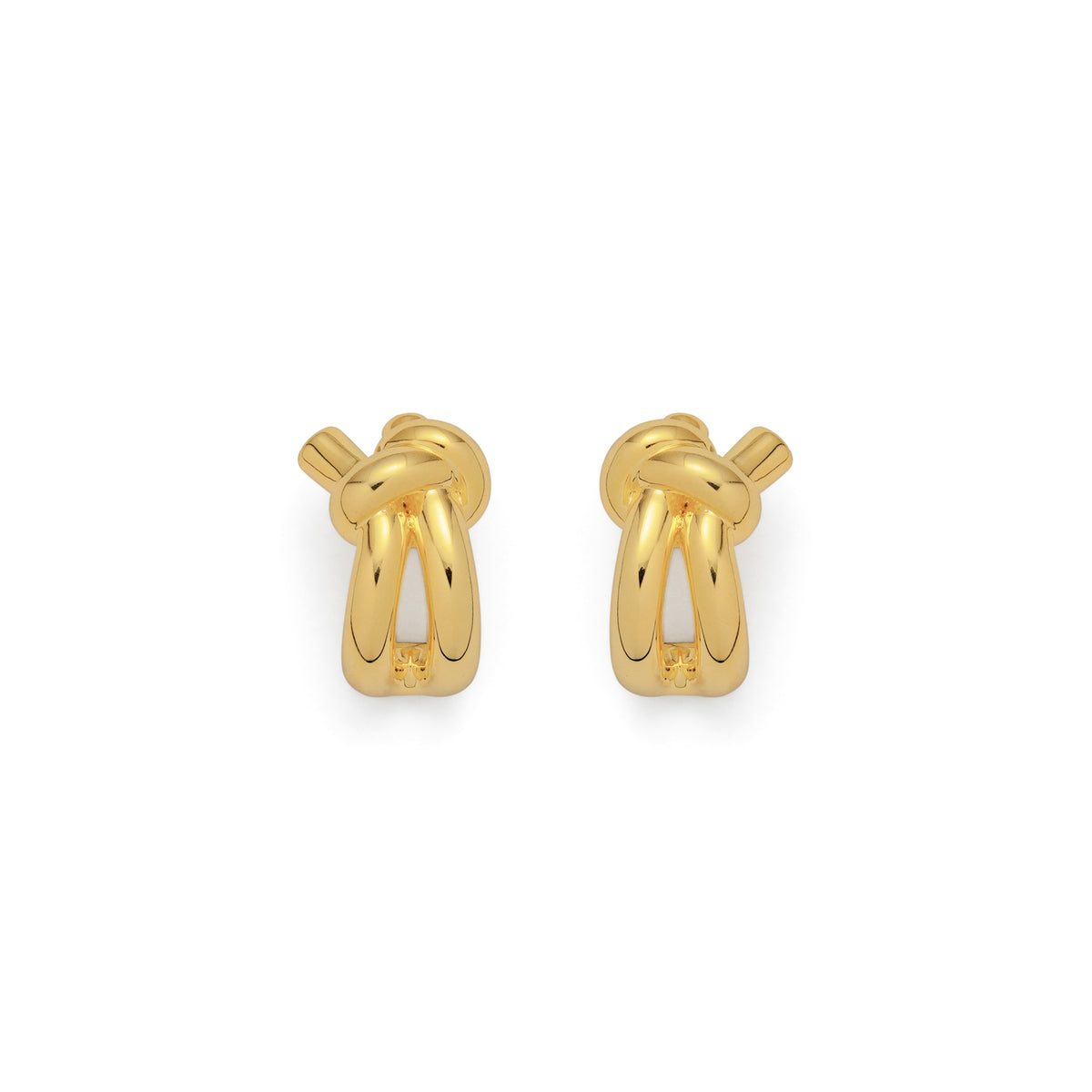 RSNY knot earrings - RSNY R2032B 铜镀金/S925银耳针/品牌耳堵 重量:7.8g 约17*11*9mm 立体感几何设计/精致感细节处理/纯银高品质耳针/镜面级精工抛光/轻量化品牌工艺