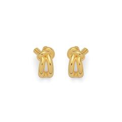 RSNY knot earrings - RSNY R2032B 铜镀金/S925银耳针/品牌耳堵 重量:7.8g 约17*11*9mm 立体感几何设计/精致感细节处理/纯银高品质耳针/镜面级精工抛光/轻量化品牌工艺