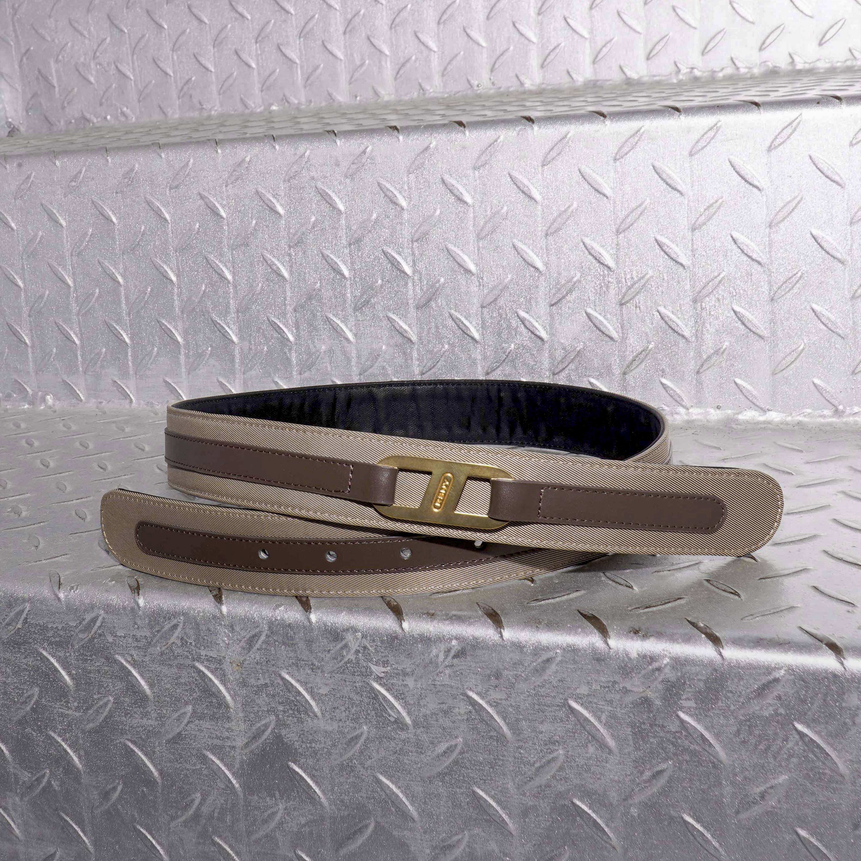 RSNY Urban Flex Fashion Belt - RSNY ·RSNY ·PD0103 · Cow leather/trench coat fabric/leather fabric/brand metal decorative buckle · Length 105cm * Width 3.5cm · Wear size 54-75cm · Composite design of multi-layer leather and fabric/British trench coat fabric