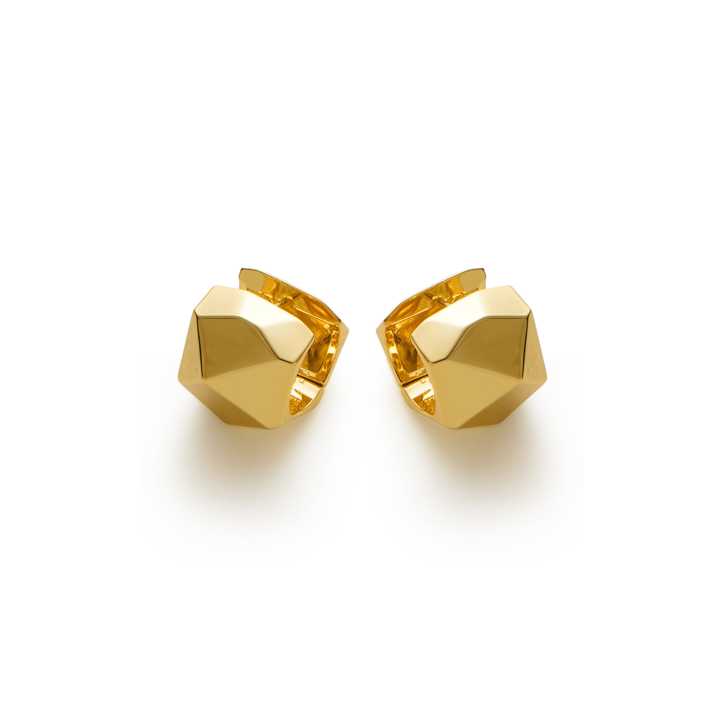 RSNY irregular diamond cut earrings - RSNY R2161B 铜镀金/银耳针 约12*15*18mm 钻石型设计元素/几何感切面造型/镜面级精工抛光/纯银高品质耳针