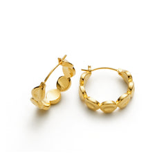 RSNY simple styling earrings - RSNY R2105B 铜镀金/银耳针 约19*6*19mm 时尚绕圈纹设计/镜面级精工抛光/轻量化品牌工艺/纯银高品质耳针
