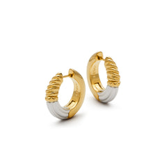 RSNY Roman stitching texture earrings - RSNY R2045A Copper Plated Rhodium/Copper Plated Gold Weight: 10g Size: 20 * 6 * 20mm Diamond pattern design elements/two-color luxury grade electroplating/fashion geometric modeling/mirror grade Seiko polishing/lightweight brand craftsmanship