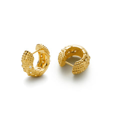 RSNY Diamond Textured Earrings - RSNY R2140B 铜镀金/银耳针 约8*16*17mm 钻石纹设计元素/时尚感几何造型/镜面级精工抛光/纯银高品质耳针