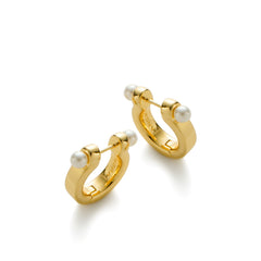 RSNY simple pearl earrings - RSNY R2110B 铜镀金/银耳针 约5*18*20mm 通勤款几何造型/优选精品级贝珠/微厚重精巧质感/镜面级精工抛光