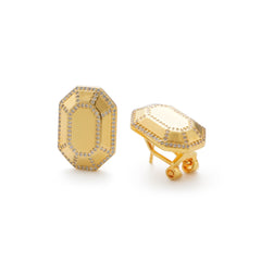 RSNY Redeen Styling Earrings - RSNY R2100B 铜镀金/银耳针 约14*20*4mm 钻石级精巧切面/镜面级精工抛光/纯手工镶嵌技艺/精致感细节处理