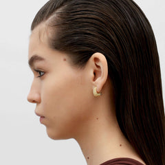 RSNY Roman style earrings - RSNY R2136B 铜镀金/银耳针 约10*17*14mm 钻石纹设计元素/时尚感几何造型/轻量化品牌工艺/高韧性弹簧耳扣