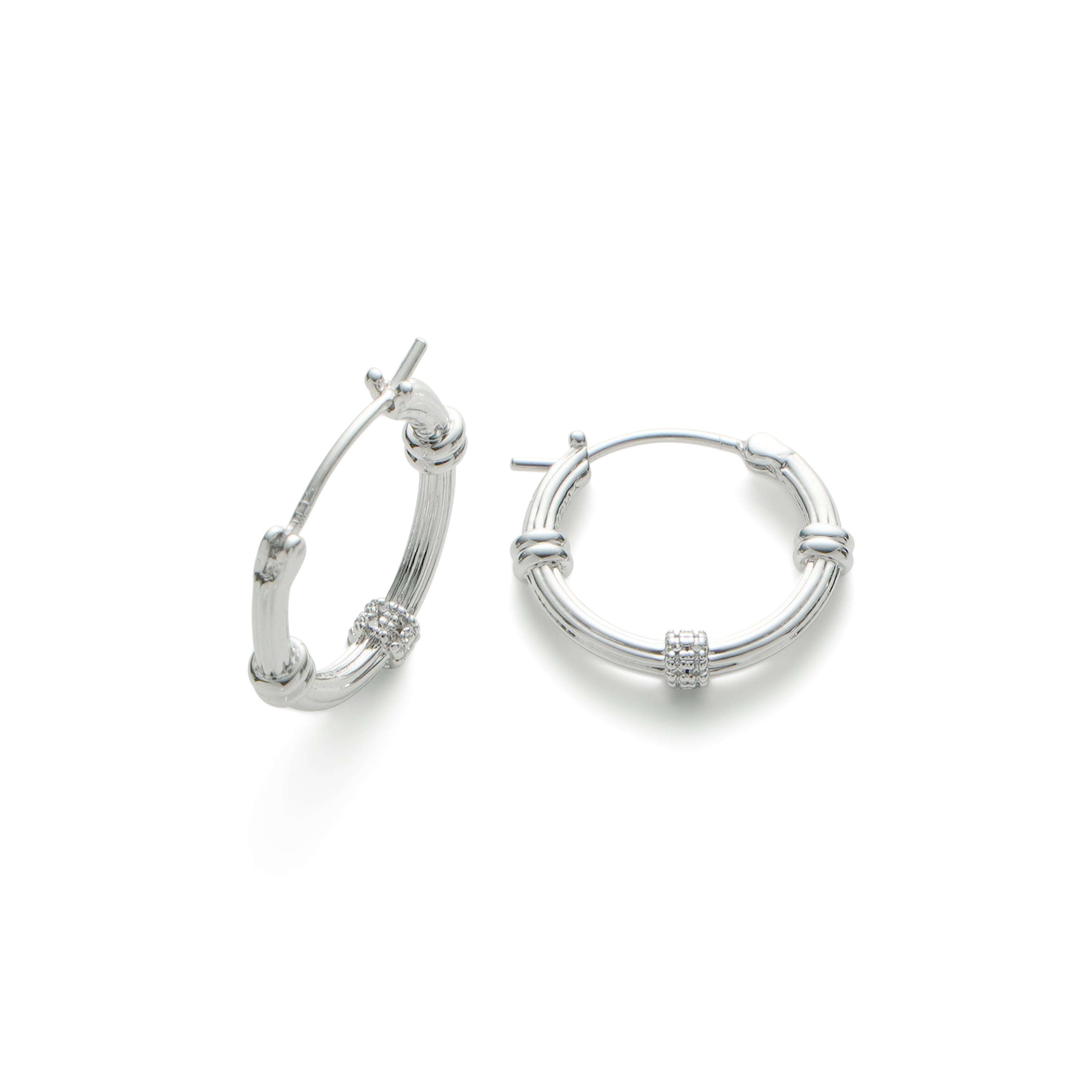RSNY Simple Roman Earrings - RSNY R2154A 铜镀铑/银耳针 约3*20*19mm 时尚绕圈纹设计/通勤款几何造型/几何感切面造型/精致感细节处理