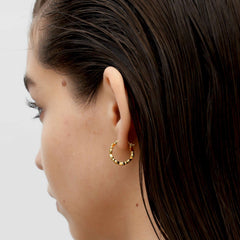 RSNY Diamond Textured Love Earrings - RSNY R2066A copper gold-plated/S925 Tremella needle, weight: 5.5g Size: 18 * 7 * 20mm diamond pattern love element/lightweight hollowing process/pure manual inlay technology/mirror grade Seiko polishing