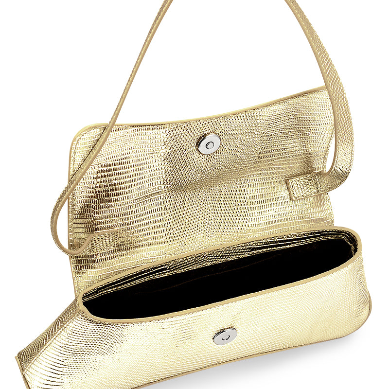 RSNY The Bridge Small Handbag - RSNY Bag body 260mm/115mm Shoulder strap 530mm/15mm First layer cowhide leather - lizard pattern/ELIZABETH technology leather blend fabric, stainless steel gold-plated brand decorative buckle