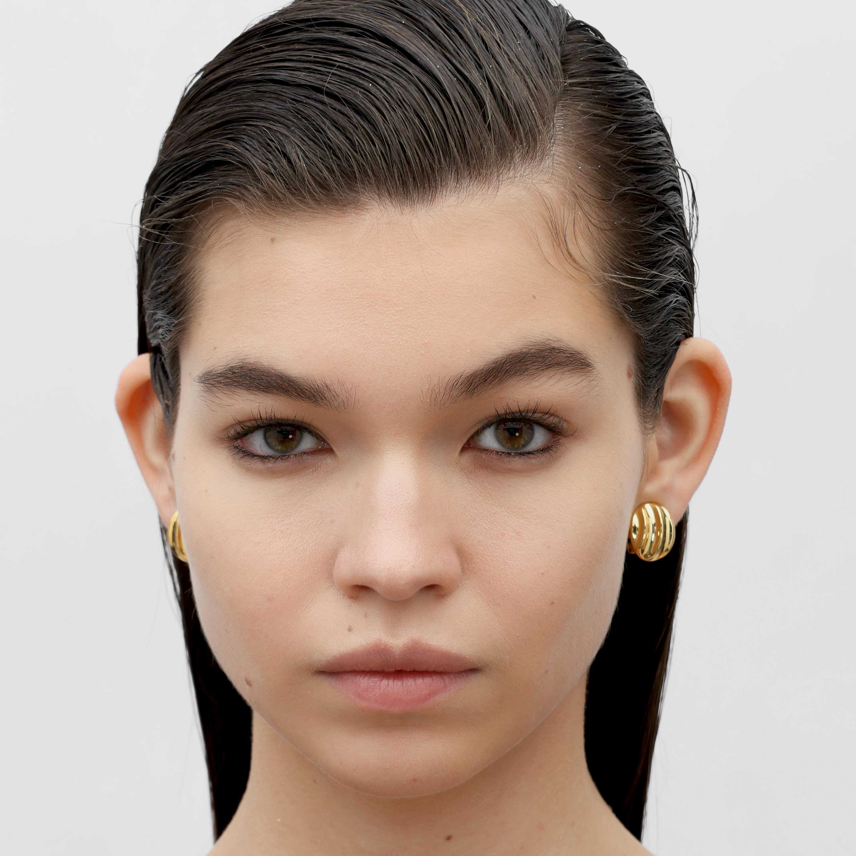 RSNY simple Roman stud earrings - RSNY R2125B 铜镀金/银耳针 约15*19*5mm 几何感切面造型/几何缠绕感元素/镜面级精工抛光/微厚重精巧质感