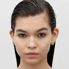 RSNY simple Roman stud earrings - RSNY R2125B 铜镀金/银耳针 约15*19*5mm 几何感切面造型/几何缠绕感元素/镜面级精工抛光/微厚重精巧质感
