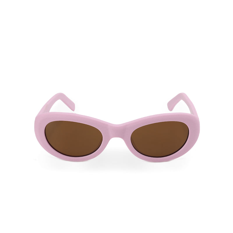 RSNY Moon OVAL Sunglasses - RSNY ·MJ0010C · Plate/nylon lenses · Frame width 145.7mm/temple length 145mm Lens width 51mm/height 34.9mm · Unisex moon art design/super touch matte plate/brand metal logo/fashionable cherry blossom powder color scheme