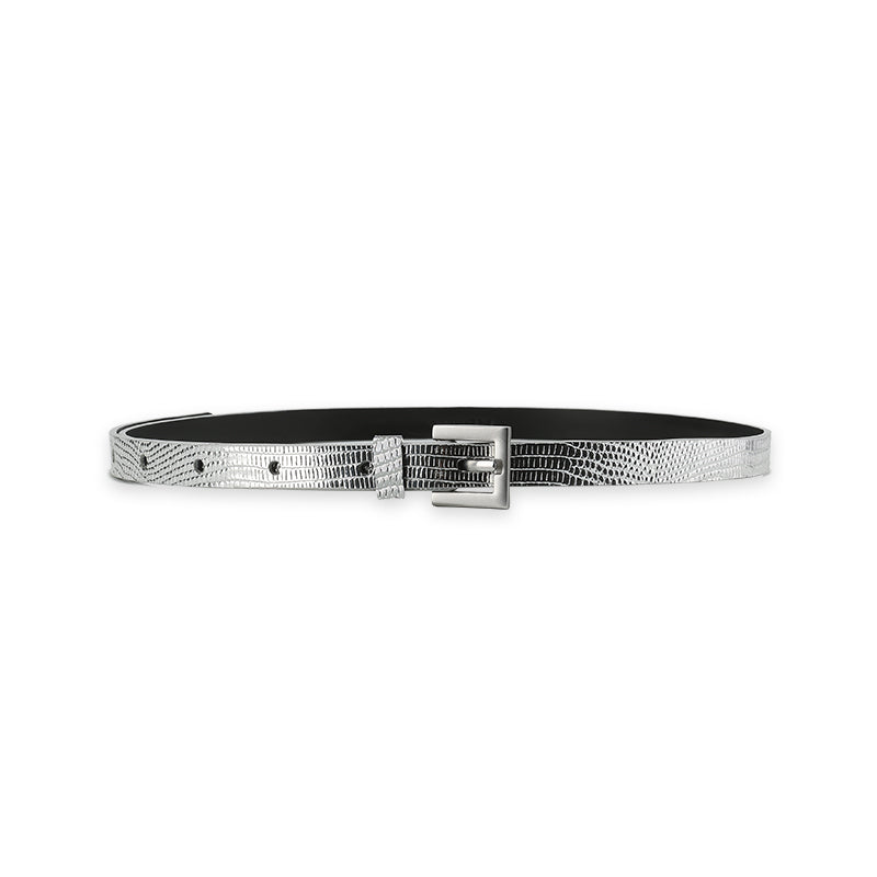 RSNY Urban Flex Fashion Belt - RSNY ·RSNY ·PD0302 · Silver lizard pattern first layer cowhide/black cowhide/brand metal pin buckle · Length 95cm * Width 1.5cm · Wear size 69-93cm · Silver lizard pattern leather embossing process/double-layer leather material/extremely fine style for more clothing