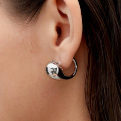 RSNY geometric streamlined earrings - RSNY R2160A 铜镀铑/银耳针 约14*23*26mm 不规则设计元素/时尚感几何造型/镜面级精工抛光/微厚重精巧质感