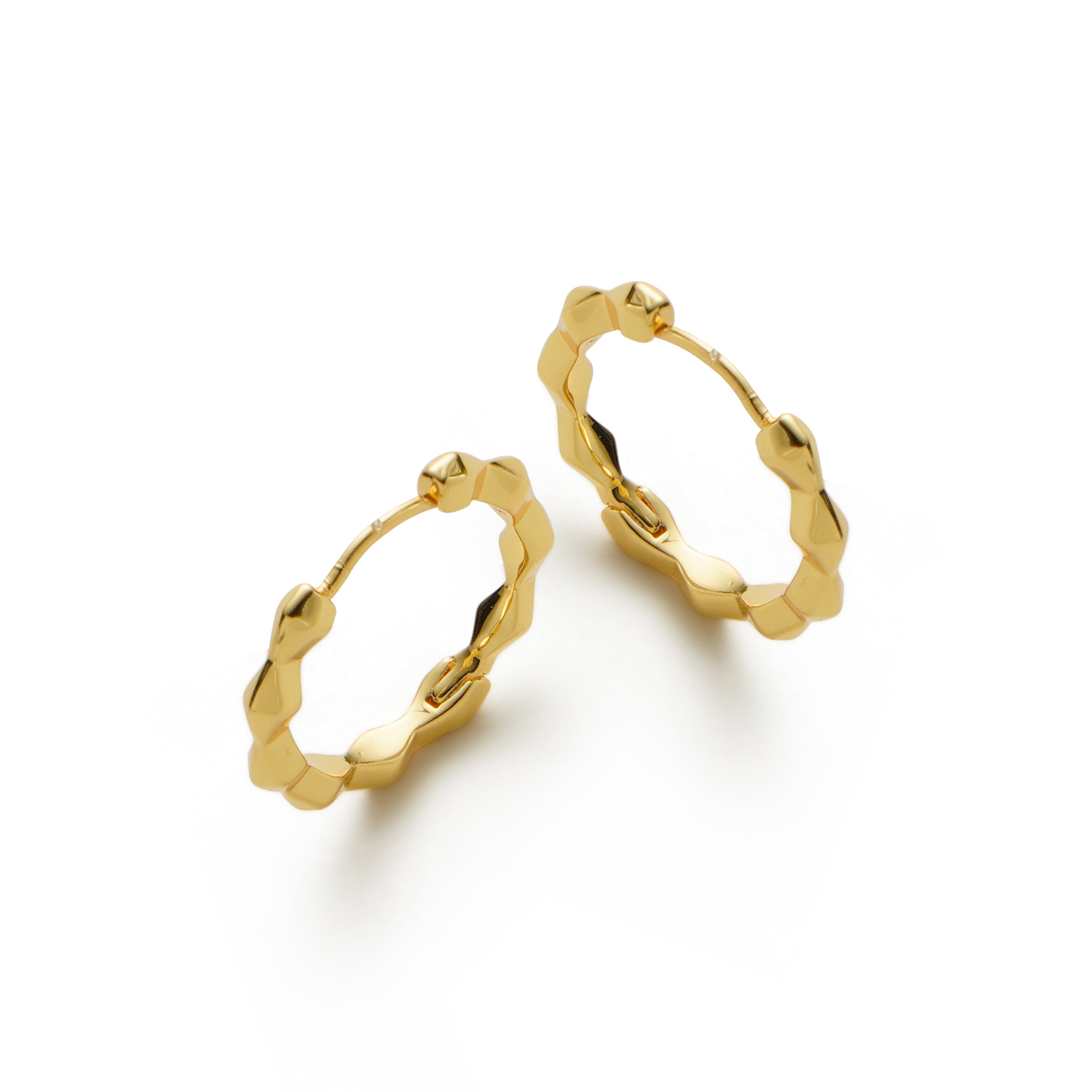 RSNY diamond cut earrings - RSNY R2171B 铜镀金/银耳针 约20*20*3mm 钻石型设计元素/几何感切面造型/镜面级精工抛光/纯银高品质耳针