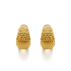 RSNY Roman style earrings - RSNY R2136B 铜镀金/银耳针 约10*17*14mm 钻石纹设计元素/时尚感几何造型/轻量化品牌工艺/高韧性弹簧耳扣