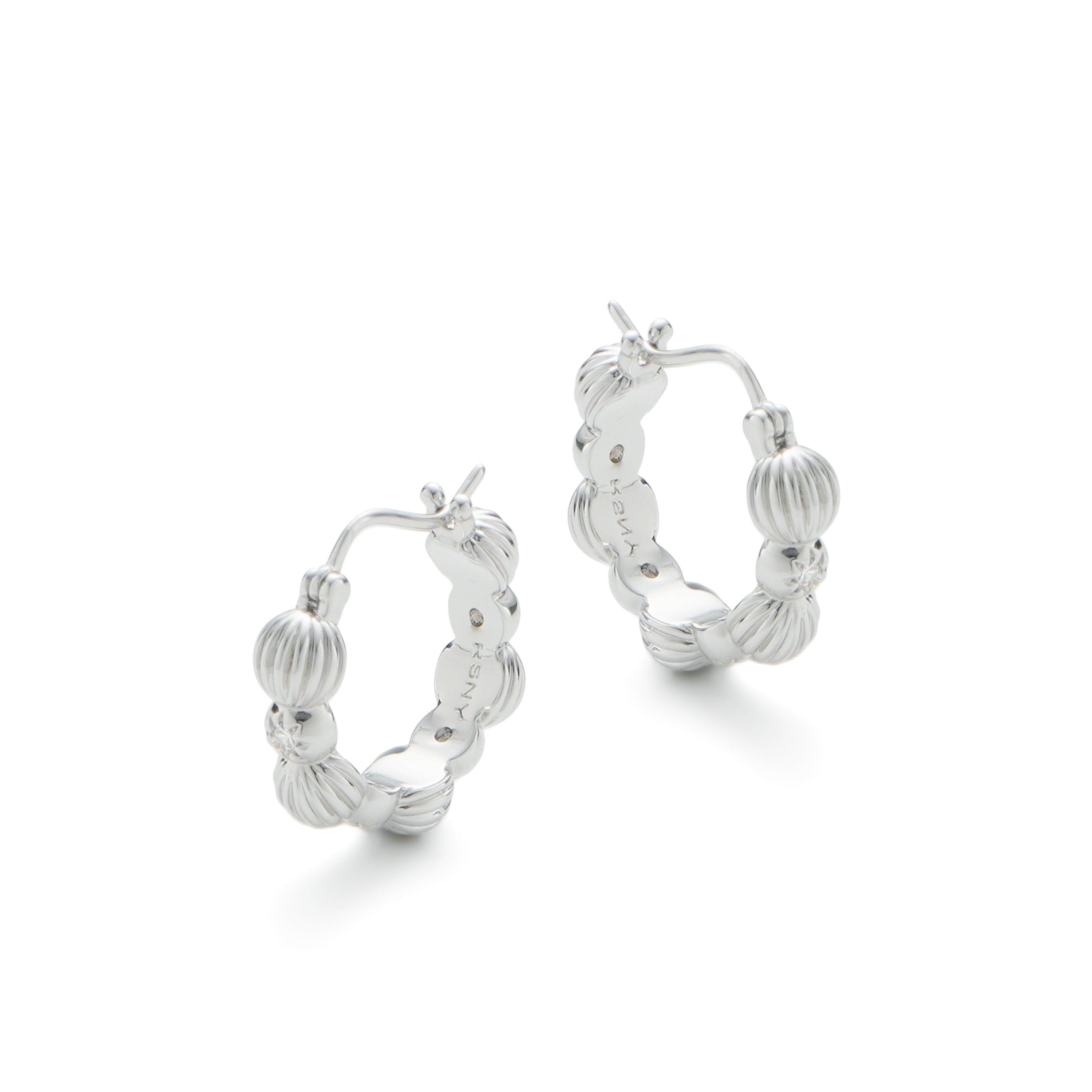 RSNY simple styling earrings - RSNY R2148A 铜镀铑/银耳针 约5*20*20mm 几何缠绕感元素/通勤款简约造型/纯手工精雕工艺/纯银高品质耳针