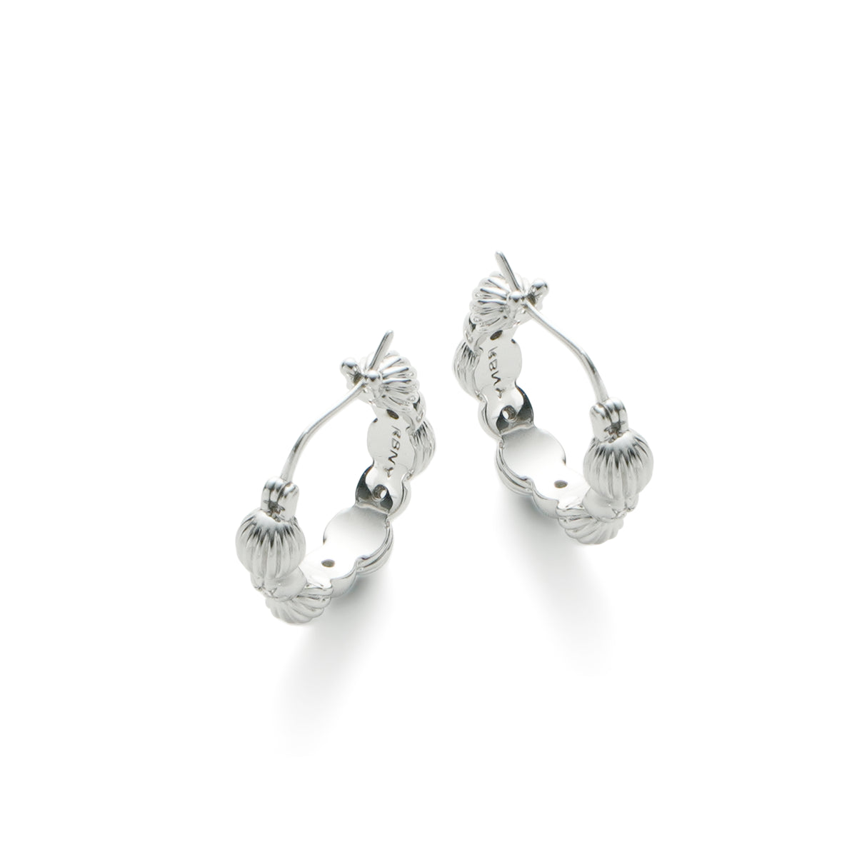 RSNY simple styling earrings - RSNY R2148A 铜镀铑/银耳针 约5*20*20mm 几何缠绕感元素/通勤款简约造型/纯手工精雕工艺/纯银高品质耳针