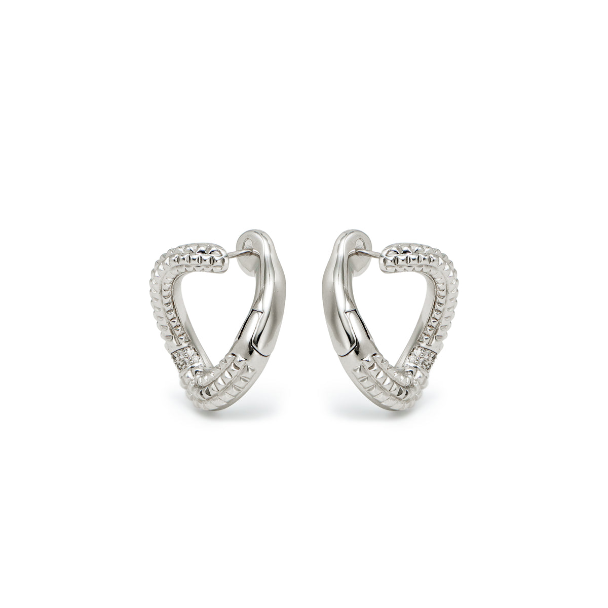 RSNY diamond pattern chain earrings - RSNY R2083A Copper Rhodium Plated/Tremella Needle Size: 18 * 24 * 14mm Diamond pattern design elements/geometric section shape/sterling silver high-quality ear needles/exquisite opening and closing design