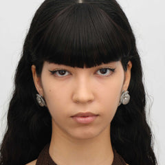 RSNY flower stud earrings - RSNY R2015 铜镀铑/银耳针 约38*32*8mm 优雅感花朵元素/时尚感几何造型/纯银高品质耳针/纯手工精雕工艺