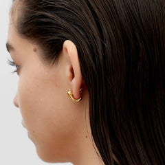 RSNY knot earrings - RSNY R2032B 铜镀金/S925银耳针/品牌耳堵 重量:7.8g 约17*11*9mm 立体感几何设计/精致感细节处理/纯银高品质耳针/镜面级精工抛光/轻量化品牌工艺