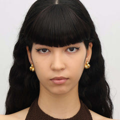 RSNY Geometric Stud Earrings - RSNY R2128B 铜镀金/银耳针 约20*19*8mm 几何缠绕感元素/交错环几何造型/轻量化品牌工艺/高韧性弹簧耳扣