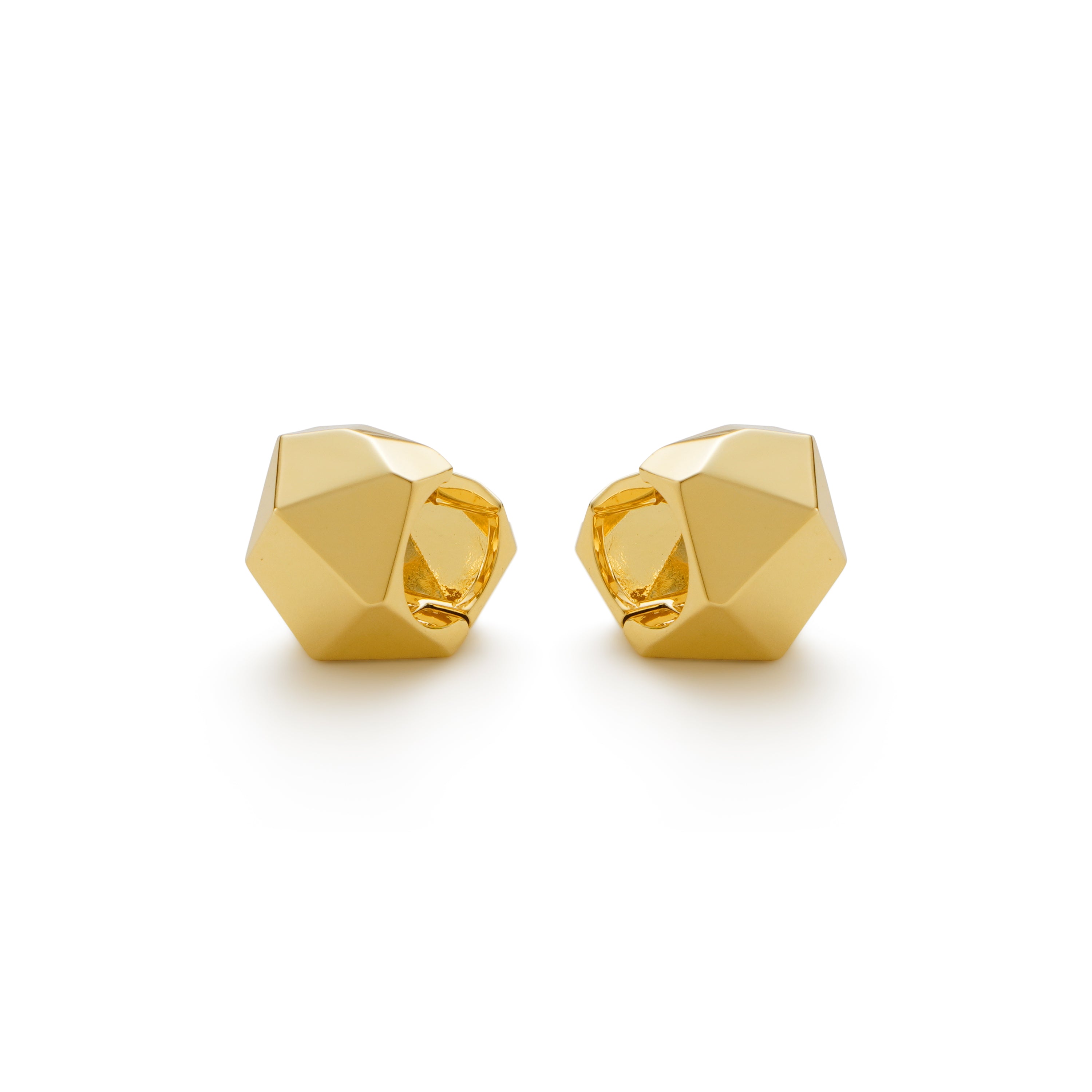 RSNY irregular diamond cut earrings - RSNY R2161B 铜镀金/银耳针 约12*15*18mm 钻石型设计元素/几何感切面造型/镜面级精工抛光/纯银高品质耳针