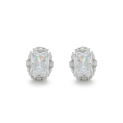 RSNY Princess Square Earrings - RSNY R2113A 铜镀铑/银耳针 约18*22*8mm 时尚感几何造型/精选优质仿钻石/轻量化品牌工艺/高韧性弹簧耳扣