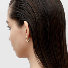 RSNY Simple Roman Earrings - RSNY R2149B 铜镀金/银耳针 约4*15*20mm 几何感切面造型/镜面级精工抛光/纯手工镶嵌技艺/纯银高品质耳针