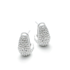 RSNY Roman style earrings - RSNY R2136A 铜镀铑/银耳针 约10*17*14mm 钻石纹设计元素/时尚感几何造型/轻量化品牌工艺/高韧性弹簧耳扣