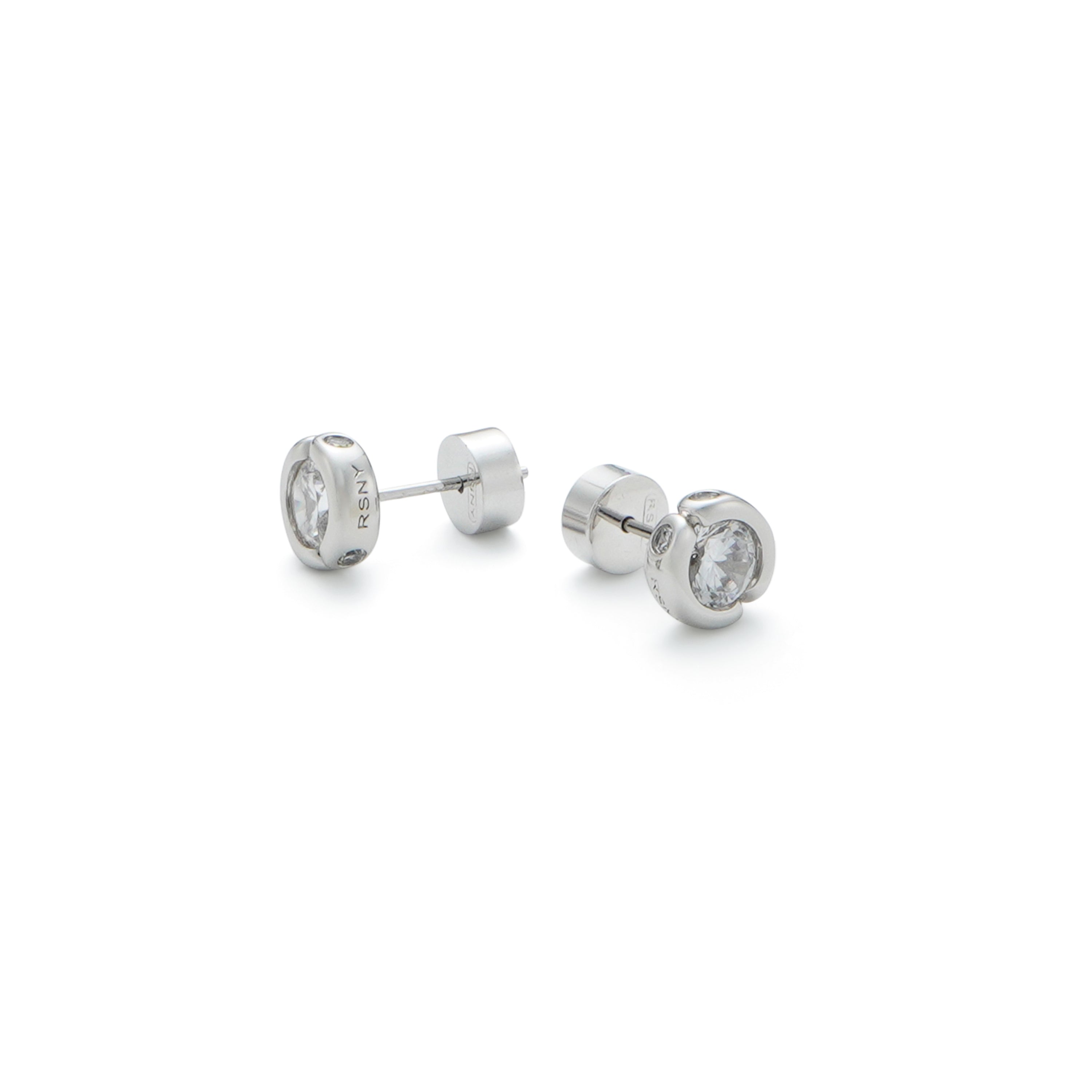 RSNY double head pearl stud earrings - RSNY R2028A Copper Rhodium Plated/S925 Tremella Needle Weight: 4.6g Size: 12 * 12 * 19mm Double-sided wearable design/preferred boutique beads/pure hand-inlaid skills/sterling silver high-quality ear needles