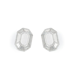 RSNY Redeen Styling Earrings - RSNY R2100A Copper Rhodium Plated/Tremella Needle Size: 14 * 20 * 4mm diamond-grade delicate cut/mirror-grade Seiko polishing/pure manual inlay skills/exquisite detail processing